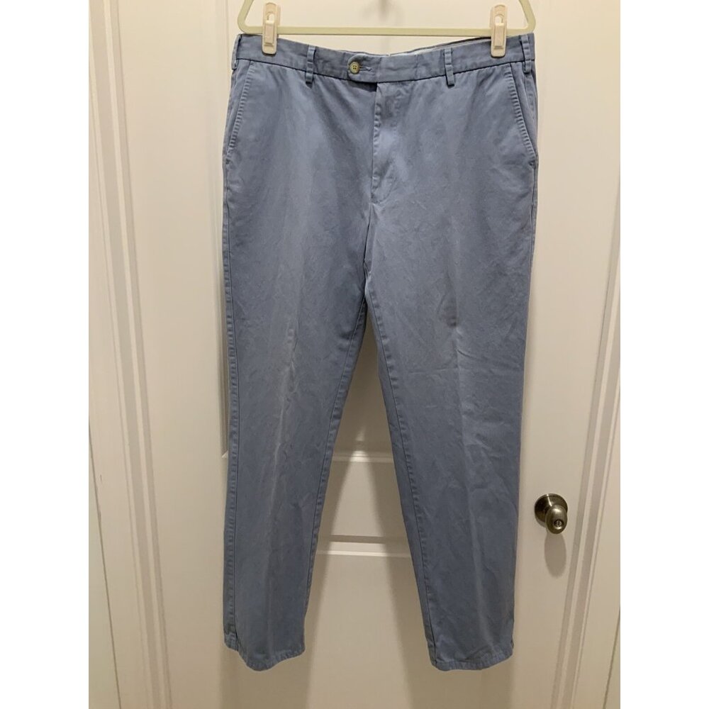 Peter Millar Pant Size 36 Mens Pima Cotton Blue Canvas Straight Leg